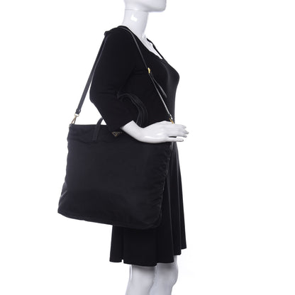 Prada Tessuto Nylon Saffiano Tote Black 2 of 18
