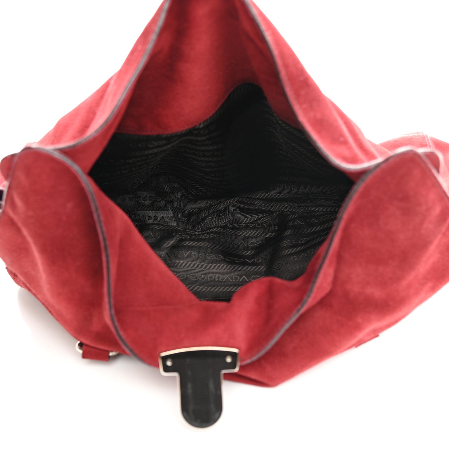 Suede Camoscio Pushlock Easy Satchel Cerise