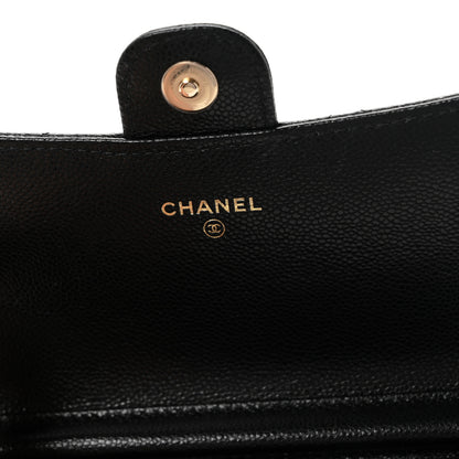 Chanel Caviar Quilted Flap Phone Holder With Chain Black 6 of 12