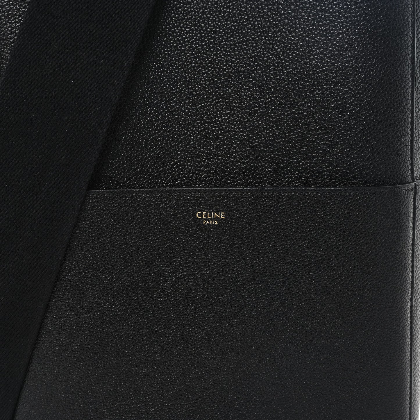 Soft Grained Calfskin Sangle Bucket Bag Black