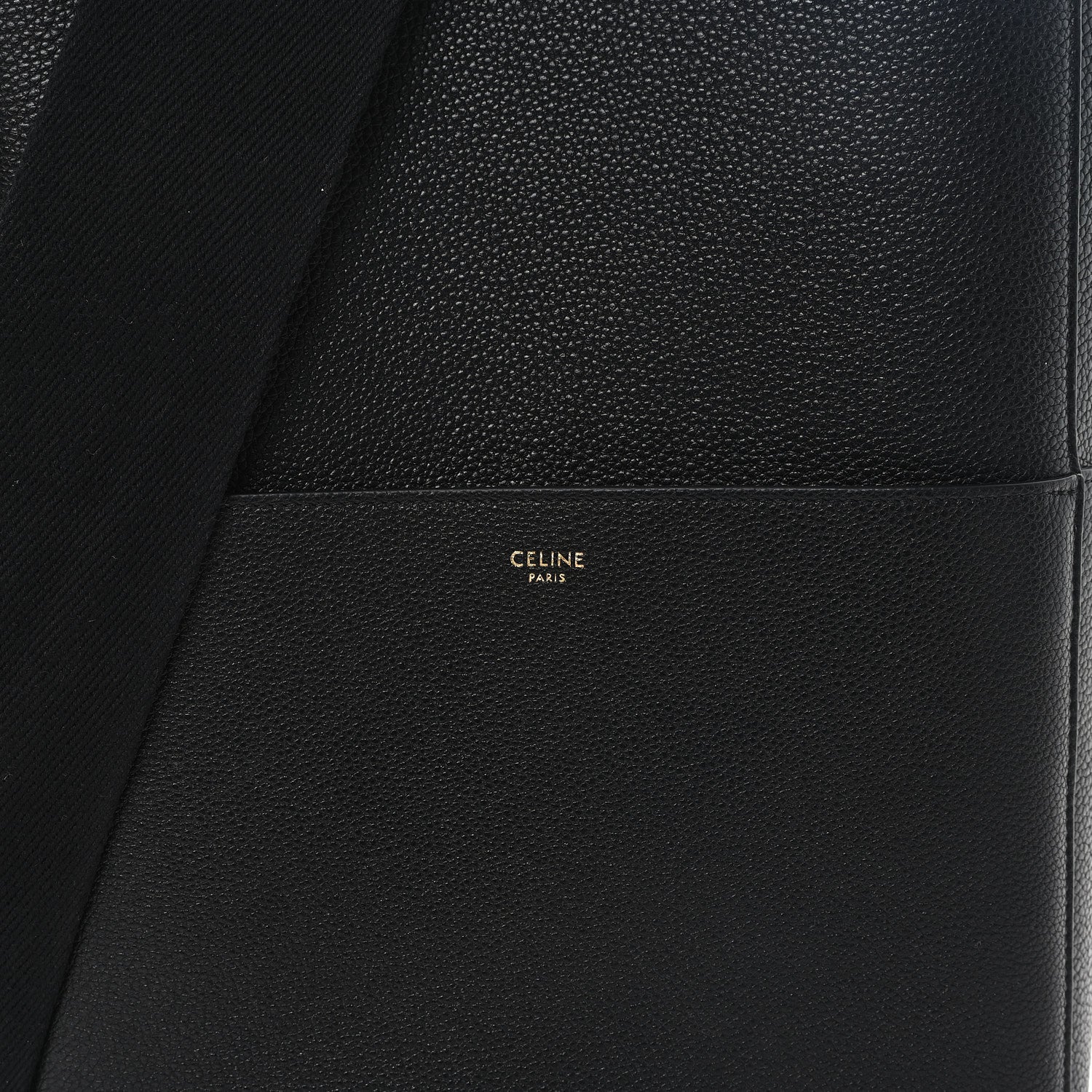 Celine Soft Grained Calfskin Sangle Bucket Bag Black 6 of 9