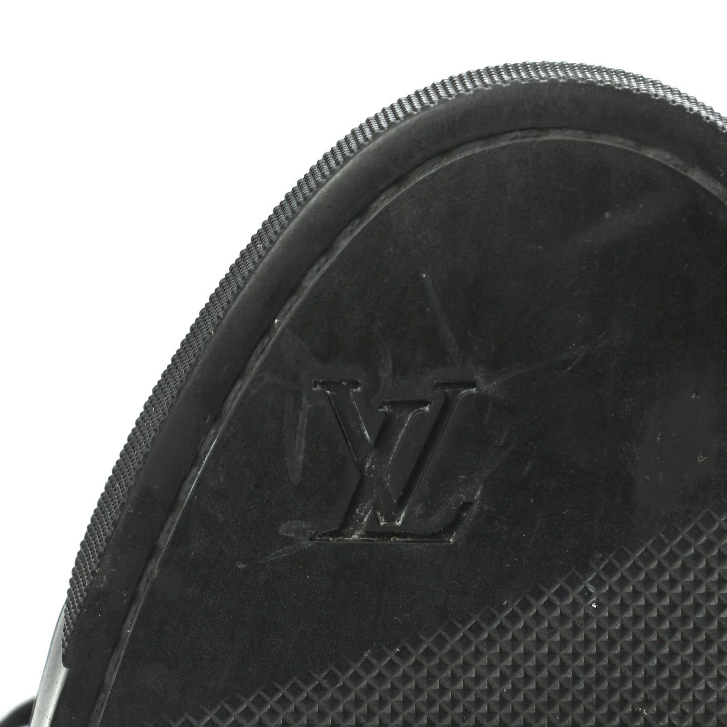 Monogram Suede Wedge Ankle Boots 37 Black