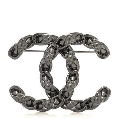 Chanel Quilted CC Brooch Ruthenium 1 of 4