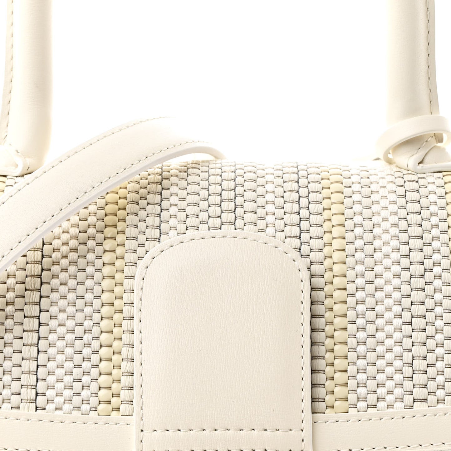 Canvas Box Calfskin MM Brillant Satchel Ivory