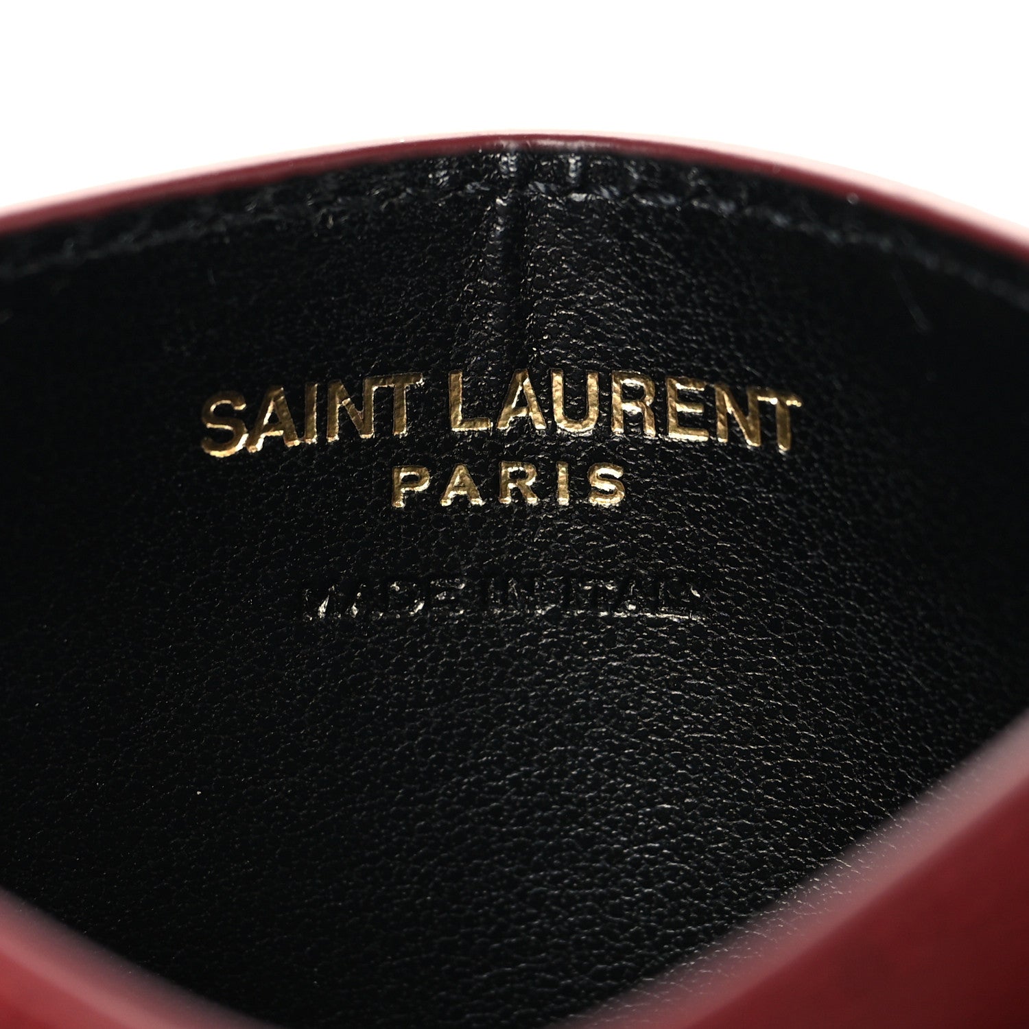 Saint Laurent Grain De Poudre Matelasse Chevron Monogram Credit Card Case Palissandre 6 of 8