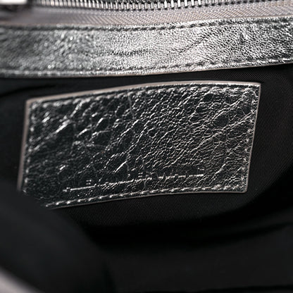 Alexander Wang Metallic Pebbled Lambskin Rockie Rhodium Silver 6 of 17