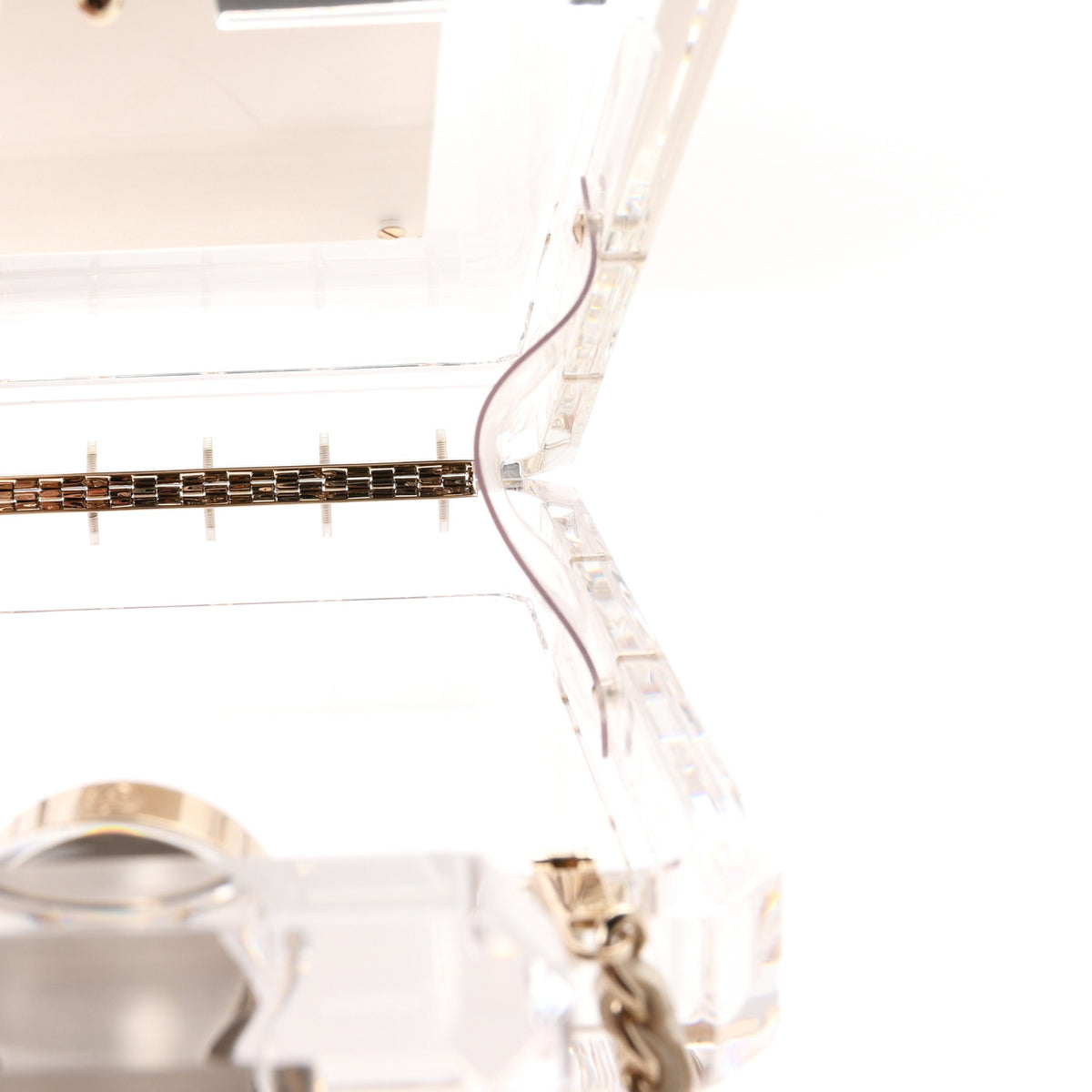 Transluscent Plexiglass Perfume Bottle Clutch
