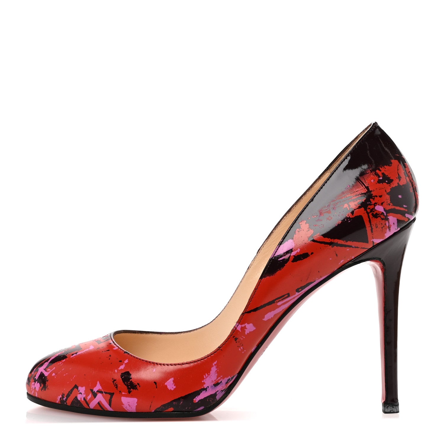Christian Louboutin Patent Painted Clichy 100 Pumps 38.5 Burgundy 1 of 10