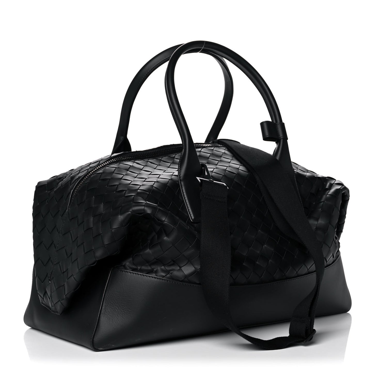 Nappa Intrecciato Maxi Convertible Tote Black