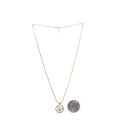 Christian Dior Metal Logo Necklace Gold 3 of 4