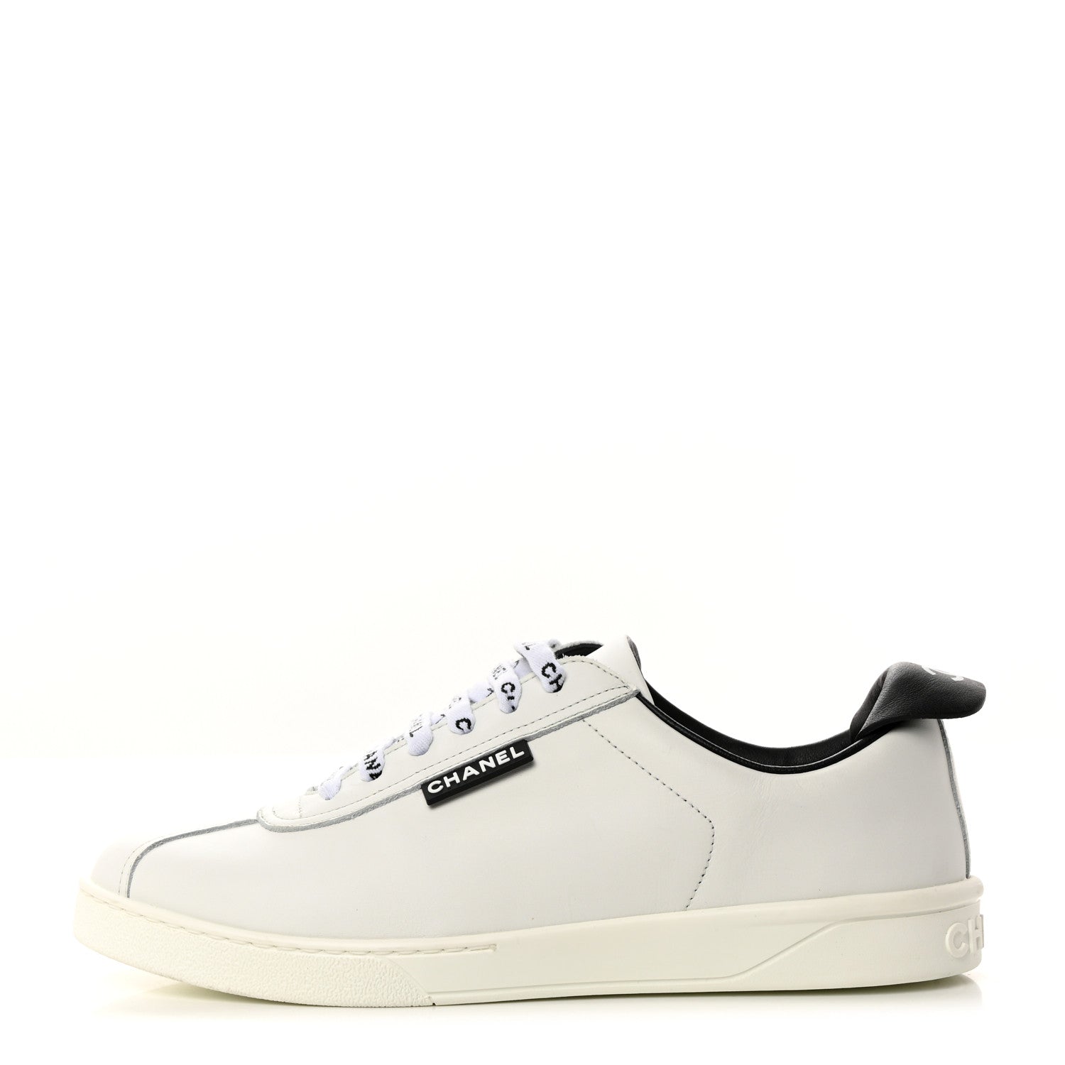 Chanel Calfskin CC Womens Sneakers 39.5 White 1 of 8