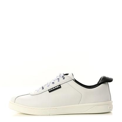 Chanel Calfskin CC Womens Sneakers 39.5 White 1 of 8