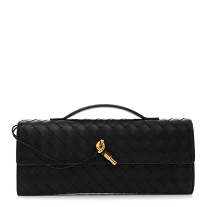 Bottega Veneta Nappa Intrecciato Long Andiamo Top Handle Clutch Black 1 of 7
