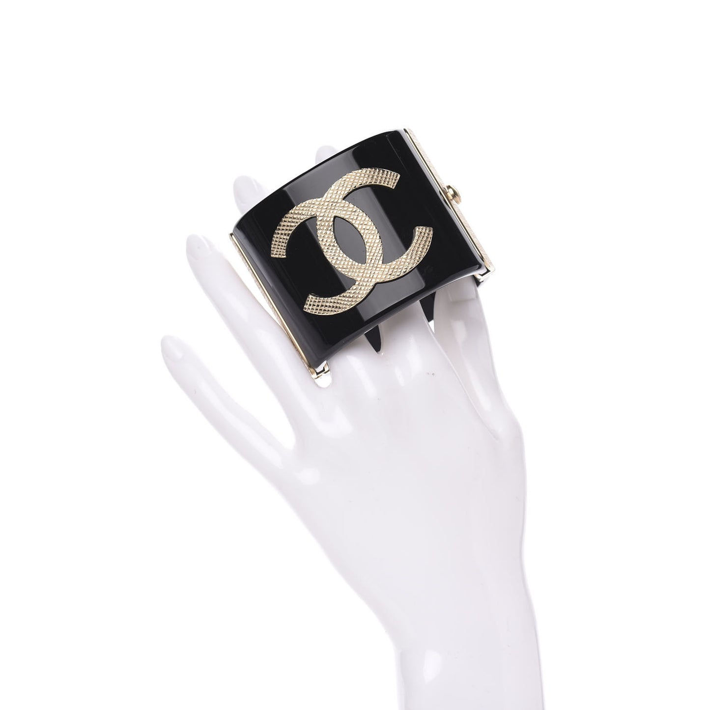 Resin CC Cuff Bracelet Black Gold