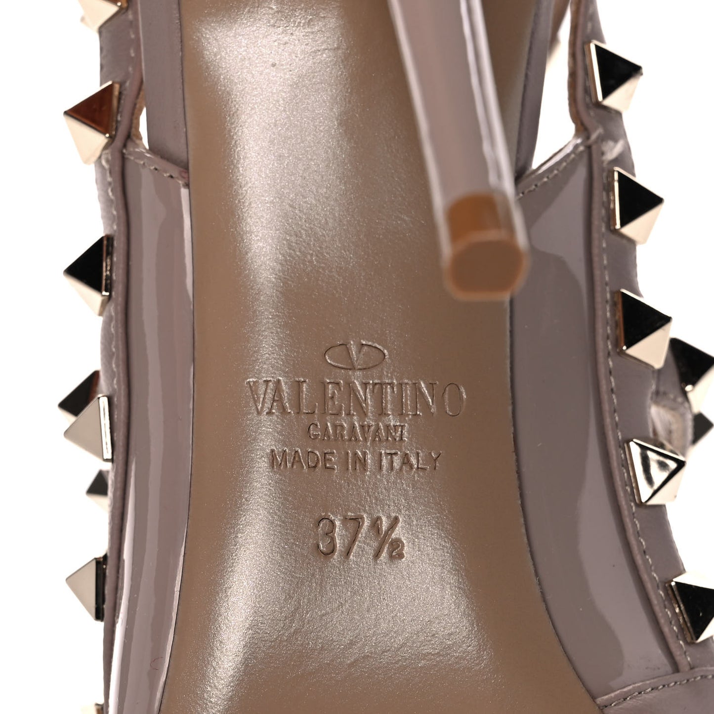 Patent Rockstud Ankle Strap Pumps 37.5 Poudre