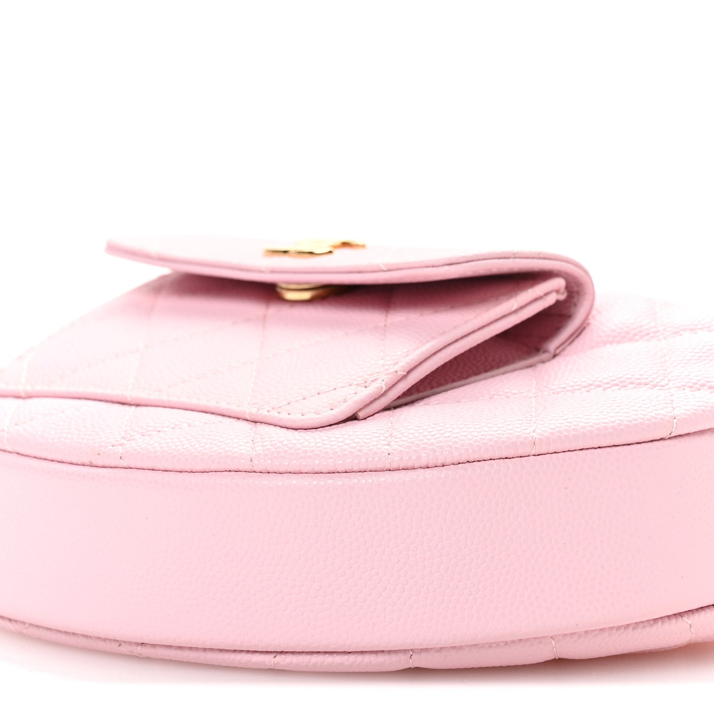 Caviar Quilted Polly Pocket Pouch Hobo Light Pink