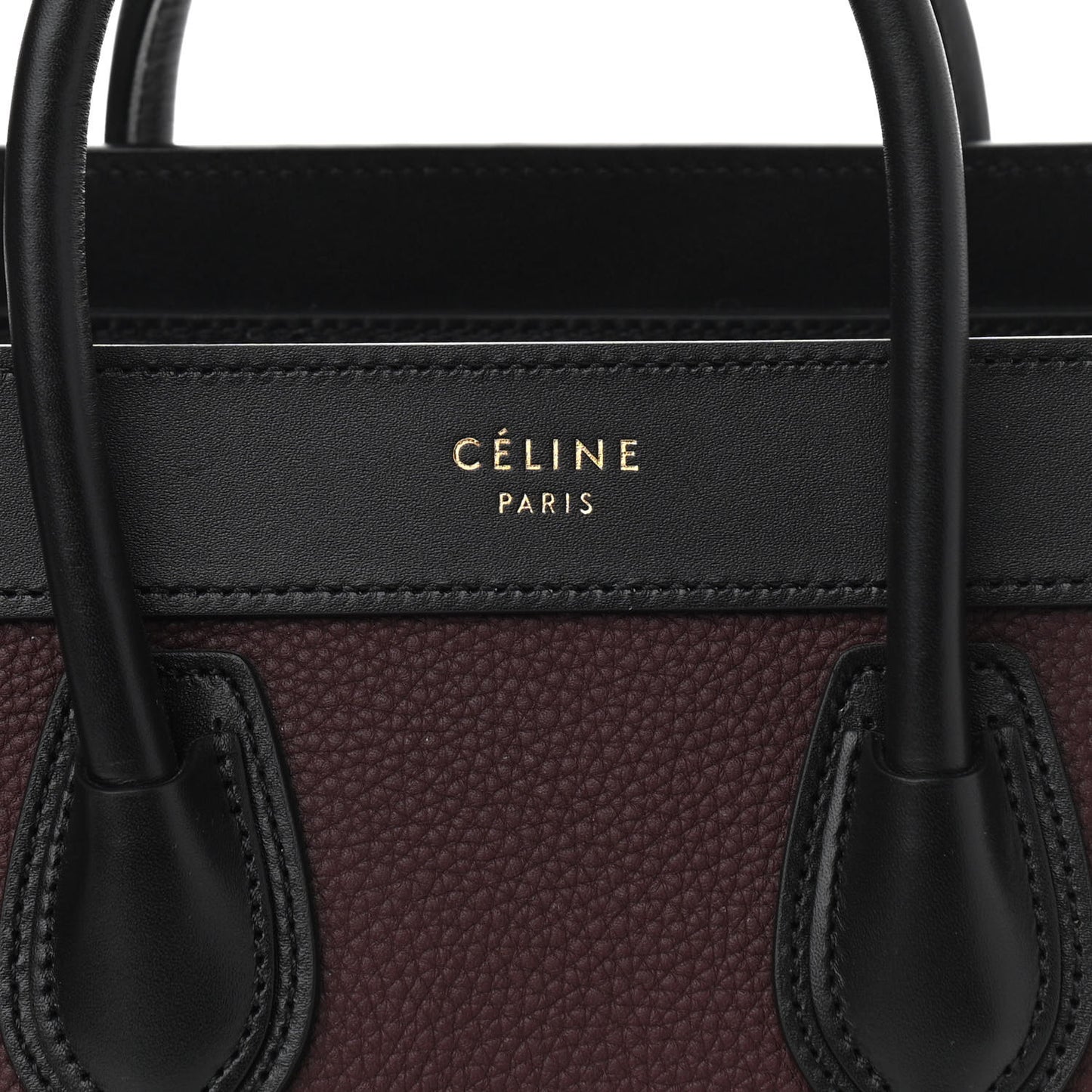 Baby Grained Calfskin Nubuck Tri-Color Nano Luggage Burgundy Wine