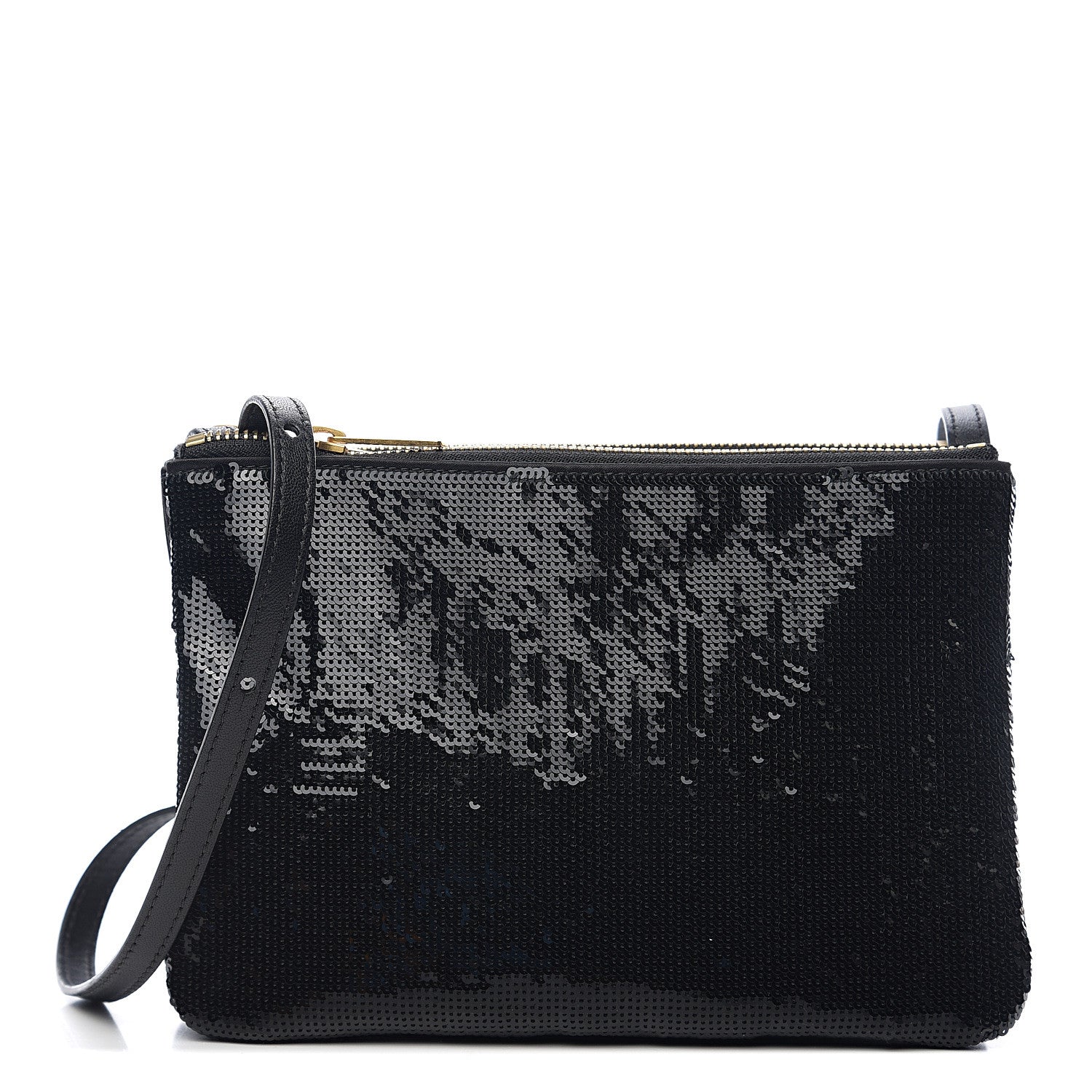 Celine Sequin Small Trio Crossbody Bag Black 1 of 8