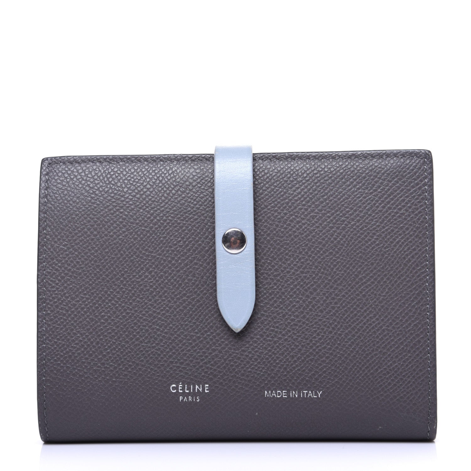 Celine Grained Calfskin Medium Multifunction Strap Wallet Grey Blue 1 of 11