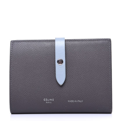Celine Grained Calfskin Medium Multifunction Strap Wallet Grey Blue 1 of 11