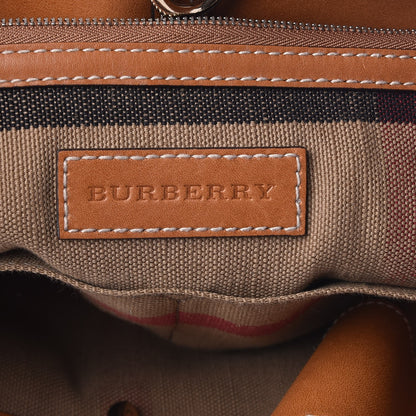 Burberry Canvas Mega Check Medium Ashby Hobo Saddle Brown 7 of 10