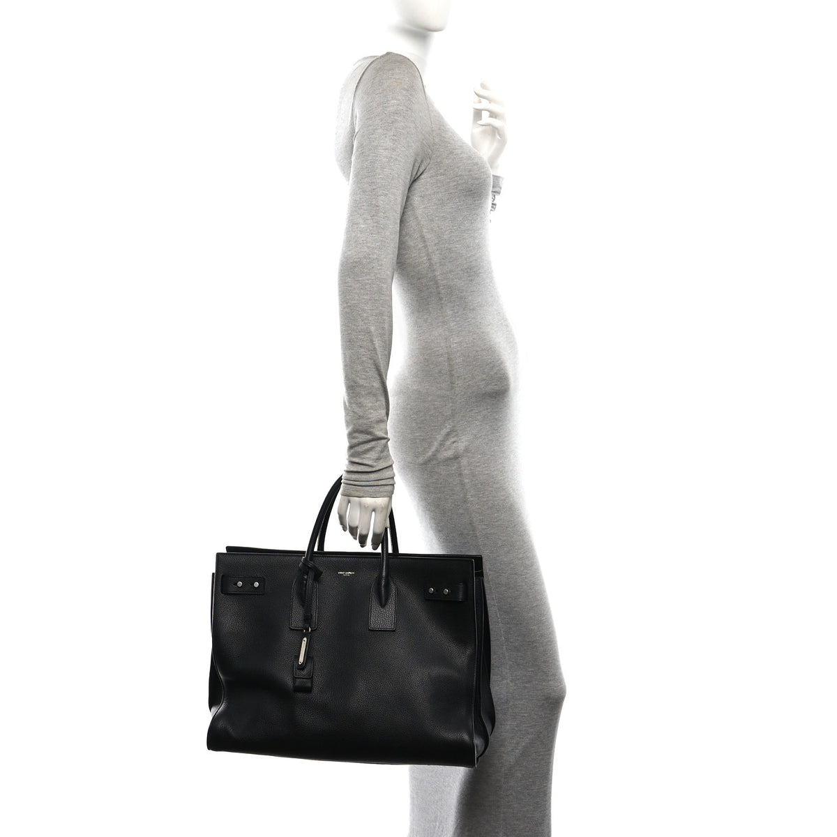 Grained Calfskin Large Souple Sac De Jour Black