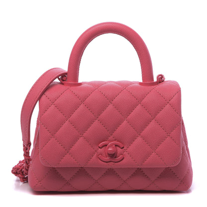 Chanel Caviar Quilted Incognito Extra Mini Coco Handle Flap Pink 1 of 10
