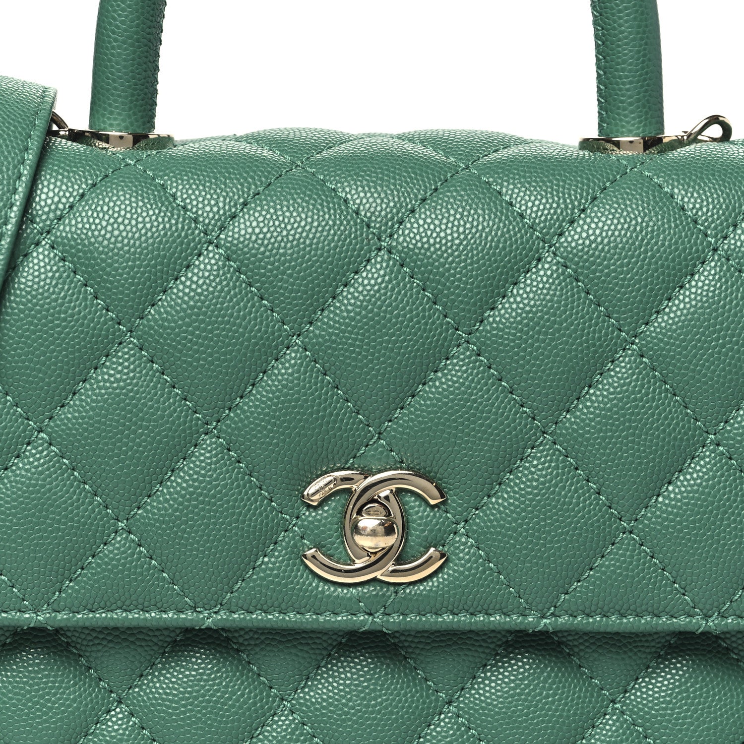 Chanel Caviar Quilted Mini Coco Handle Flap Green 8 of 10