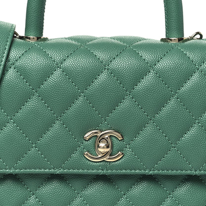 Chanel Caviar Quilted Mini Coco Handle Flap Green 8 of 10
