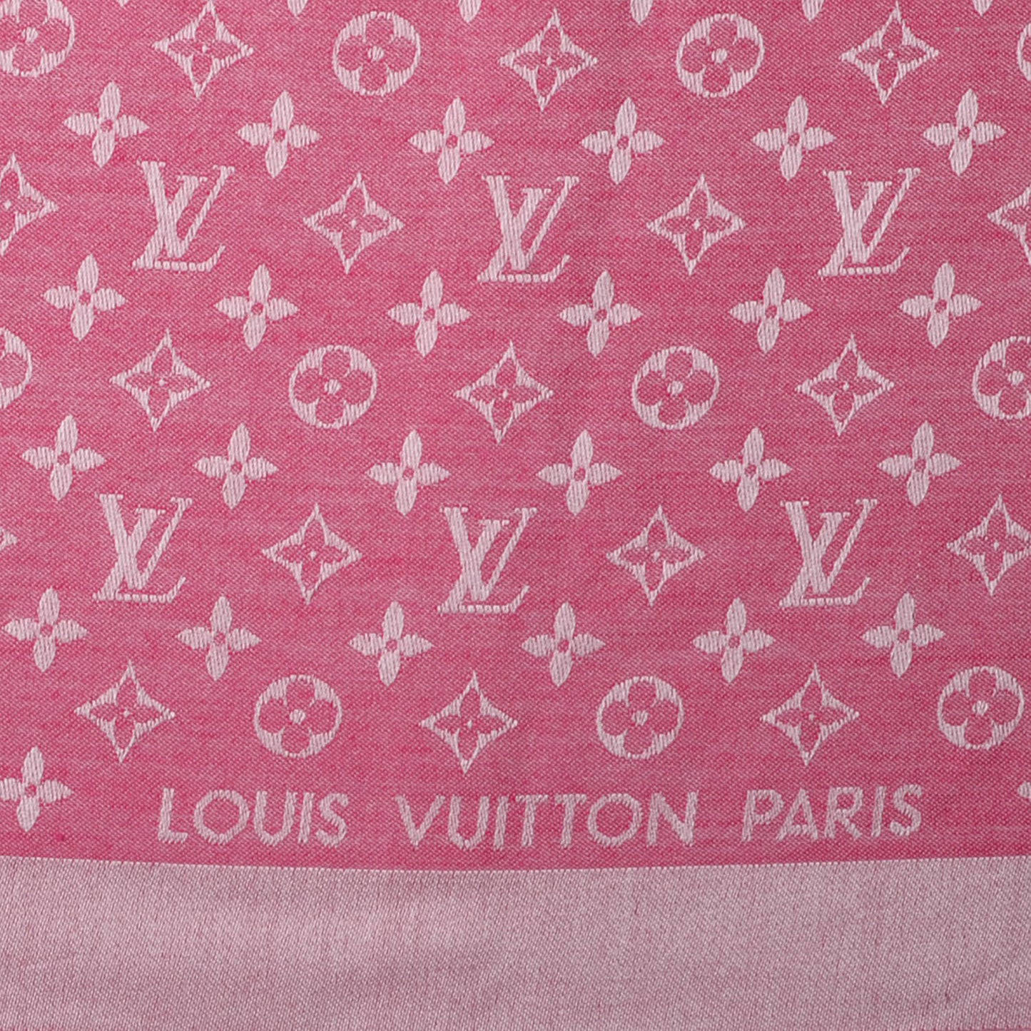 Silk Wool Monogram Denim Shawl Pivoine