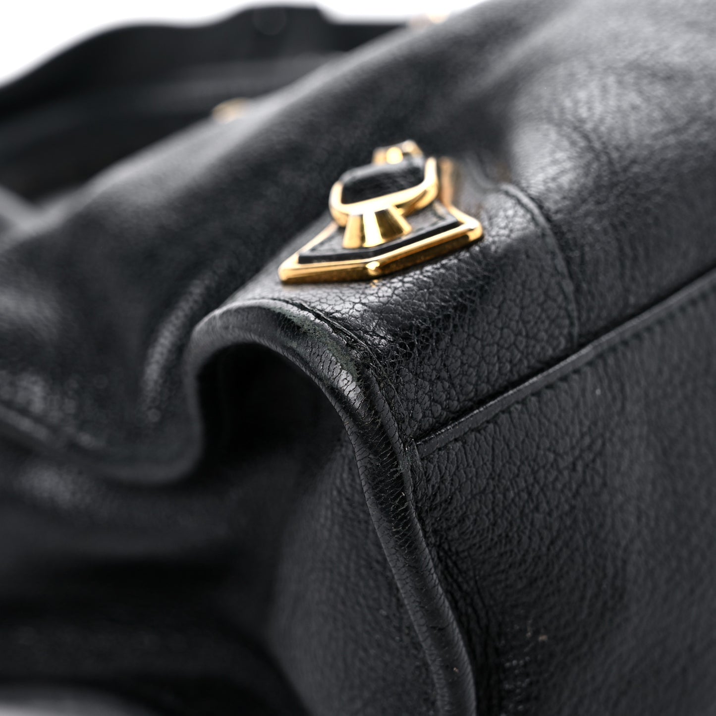 Chevre Gold Metallic Edge Hardware City Black