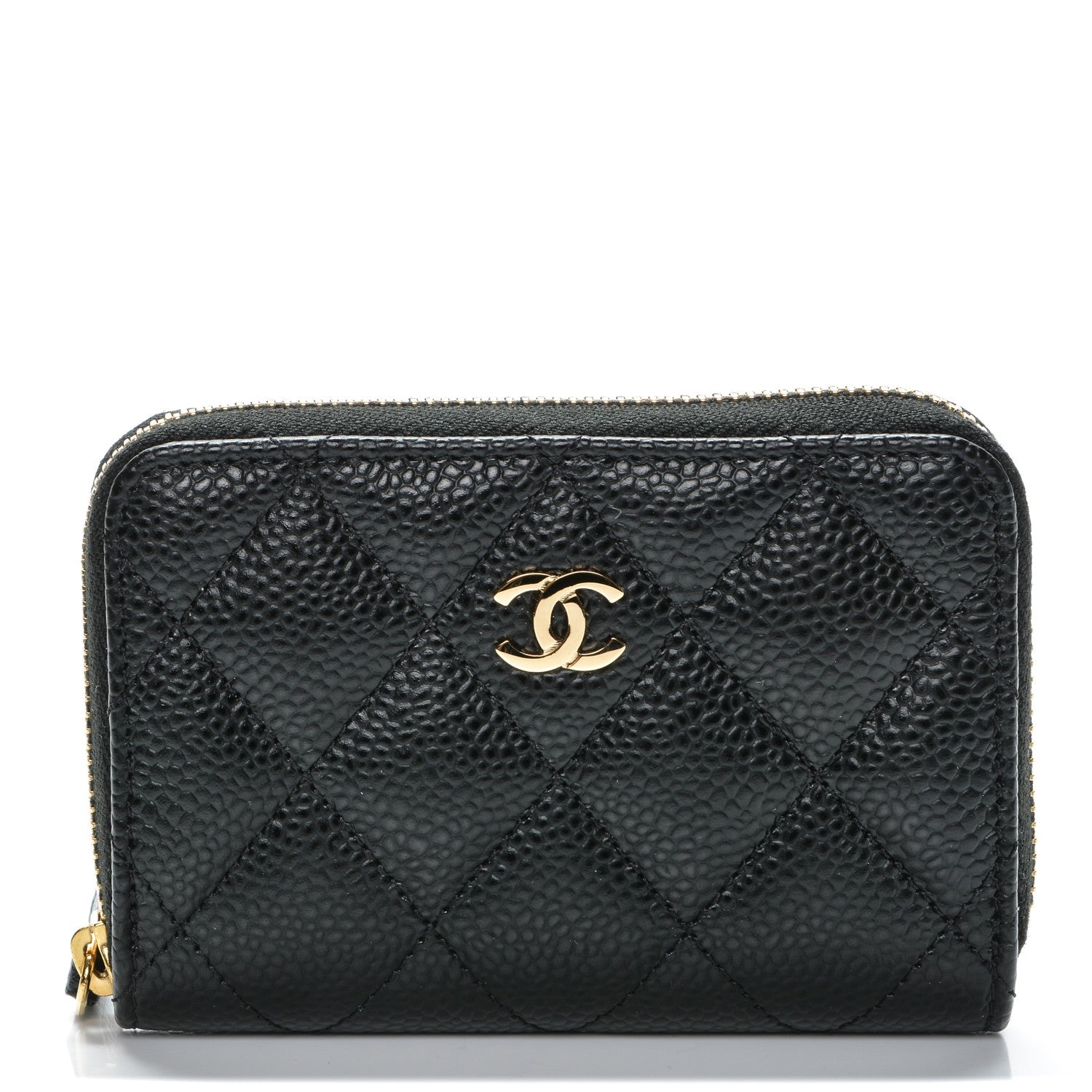 Chanel Caviar Quilted Zip Coin Purse Black 1 of 7