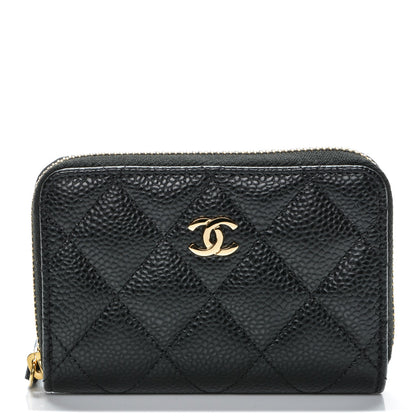 Chanel Caviar Quilted Zip Coin Purse Black 1 of 7
