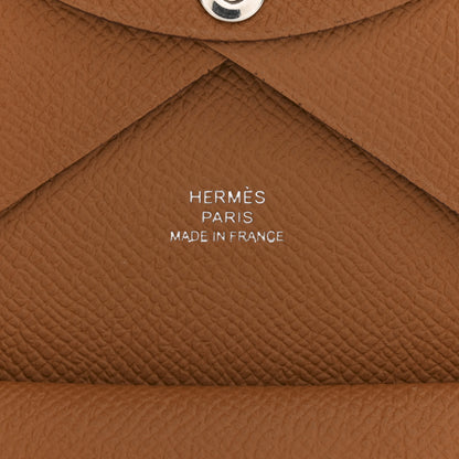 Hermes Epsom Calvi Duo Card Case Gold 6 of 8