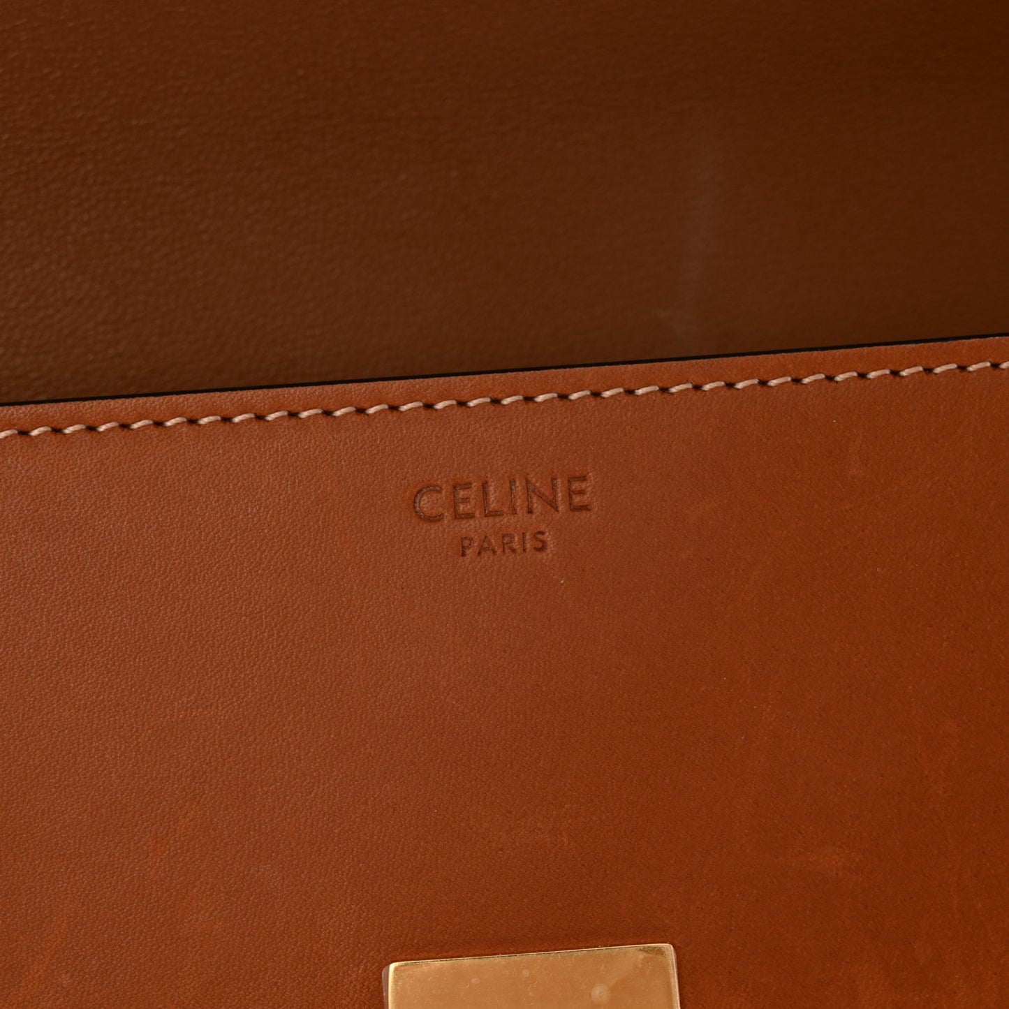 Natural Calfskin Triomphe Shoulder Bag Tan