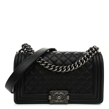 Chanel Lambskin Quilted Medium Boy Flap Black 1 of 10