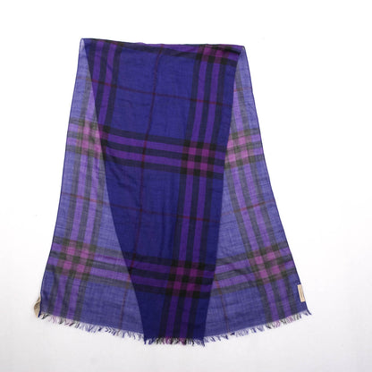 Burberry Wool Silk House Check Scarf Purple 3 of 5