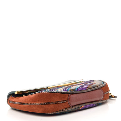 Louis Vuitton Monogram Sequin Savage Tiger Clutch Turquoise Multicolor 4 of 6