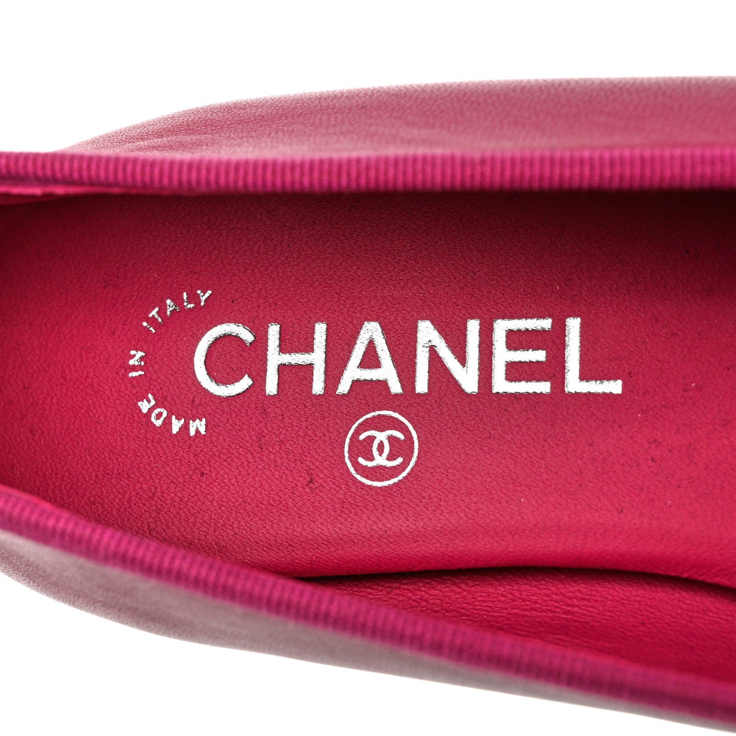 Goatskin Cap Toe CC Ballerina Flats 40.5 Bright Pink