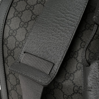 Gucci GG Supreme Monogram Textured Dollar Calfskin Large Savoy Duffle Bag Grey Black Graphite Grey 10 of 15