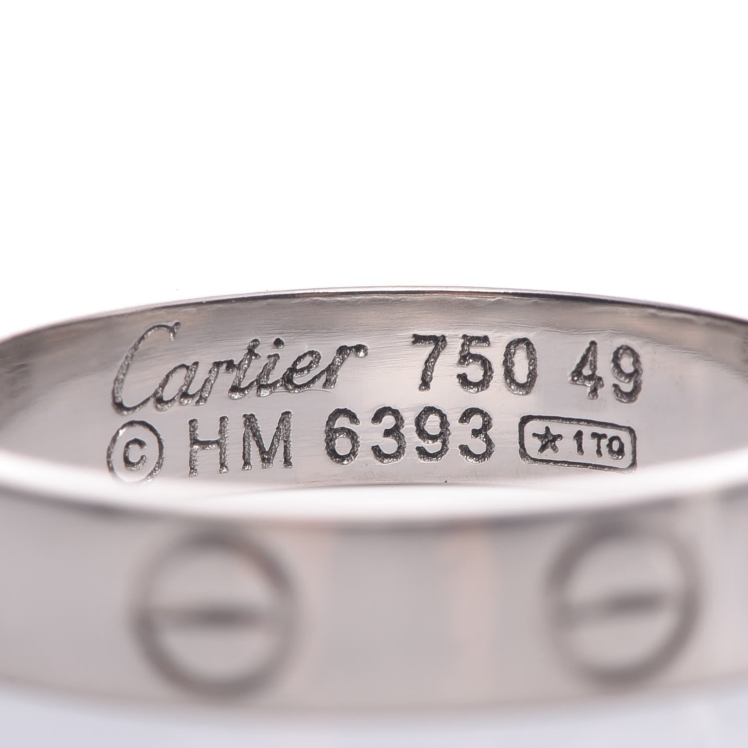Cartier 18K White Gold 3.5mm LOVE Wedding Band Ring 49 4.75 12 of 12