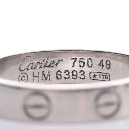 Cartier 18K White Gold 3.5mm LOVE Wedding Band Ring 49 4.75 12 of 12