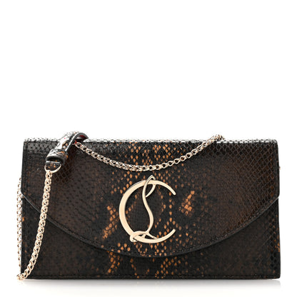 Christian Louboutin Calfskin Amazonia Loubi54 Crossbody Clutch Dark Brown 1 of 10