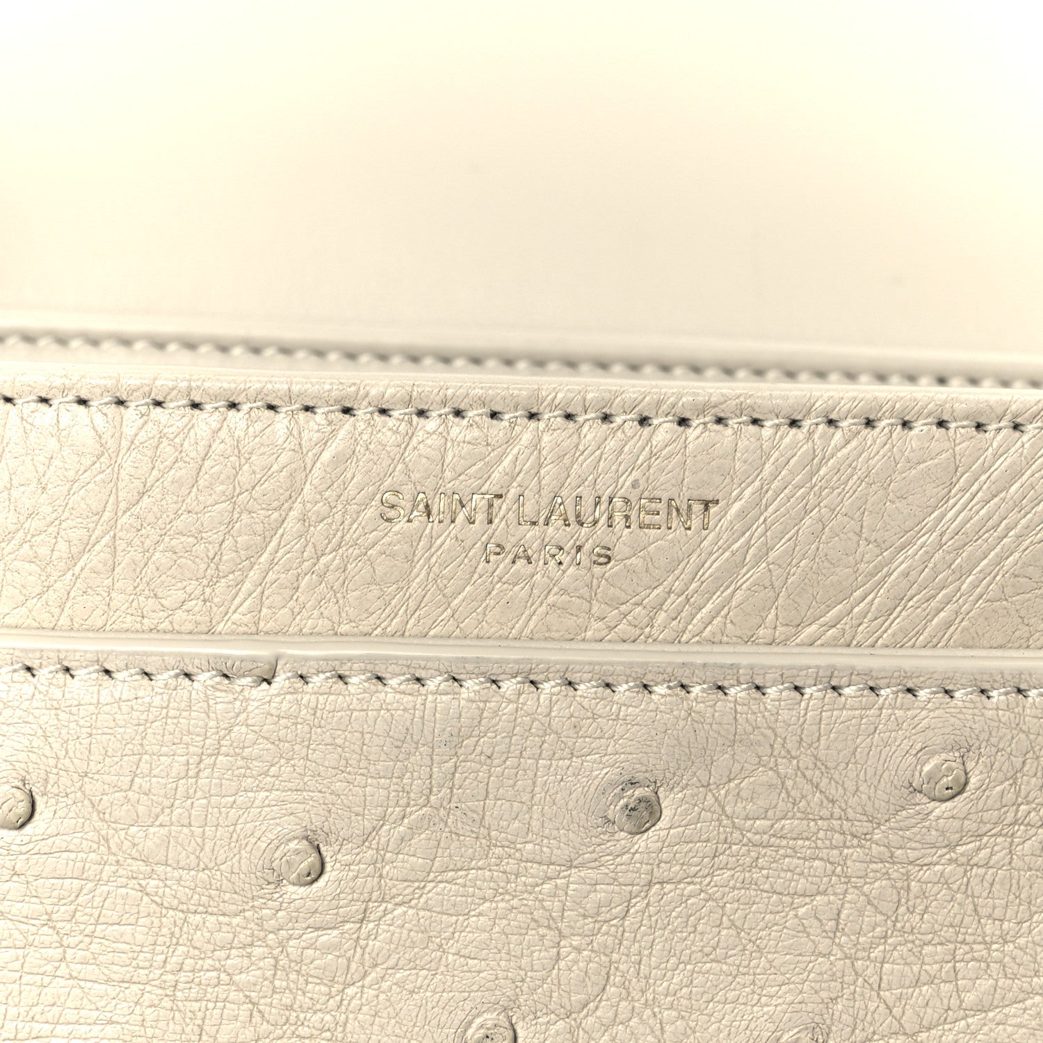 Saint Laurent Ostrich Small Solferino Satchel Crema Soft 7 of 11