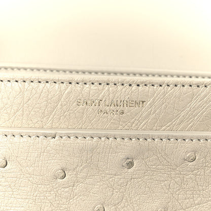 Saint Laurent Ostrich Small Solferino Satchel Crema Soft 7 of 11