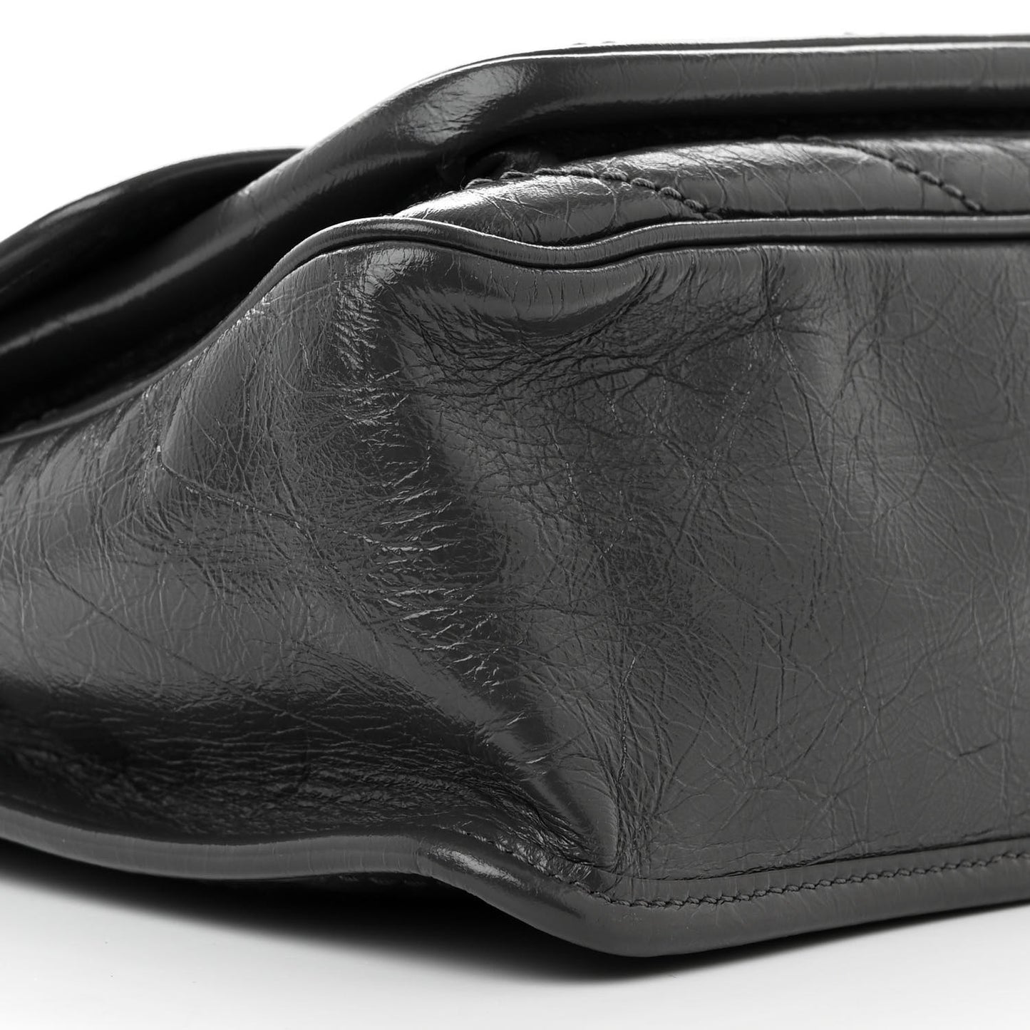 Crinkled Calfskin Matelasse Monogram Medium Niki Chain Satchel Storm