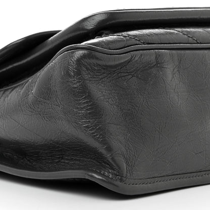 Saint Laurent Crinkled Calfskin Matelasse Monogram Medium Niki Chain Satchel Storm 9 of 10