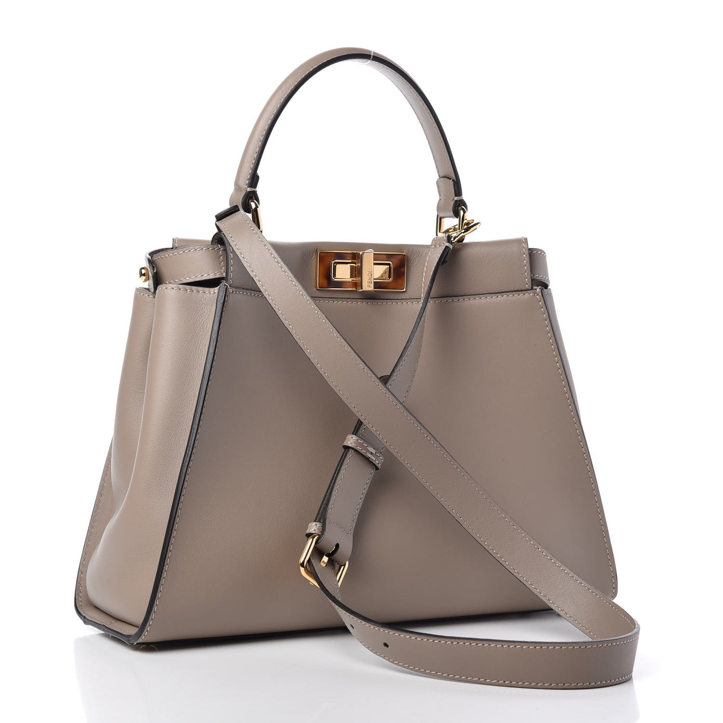 Vitello Seta Plexiglass Tortoise Medium Peekaboo Iconic Satchel Tortora
