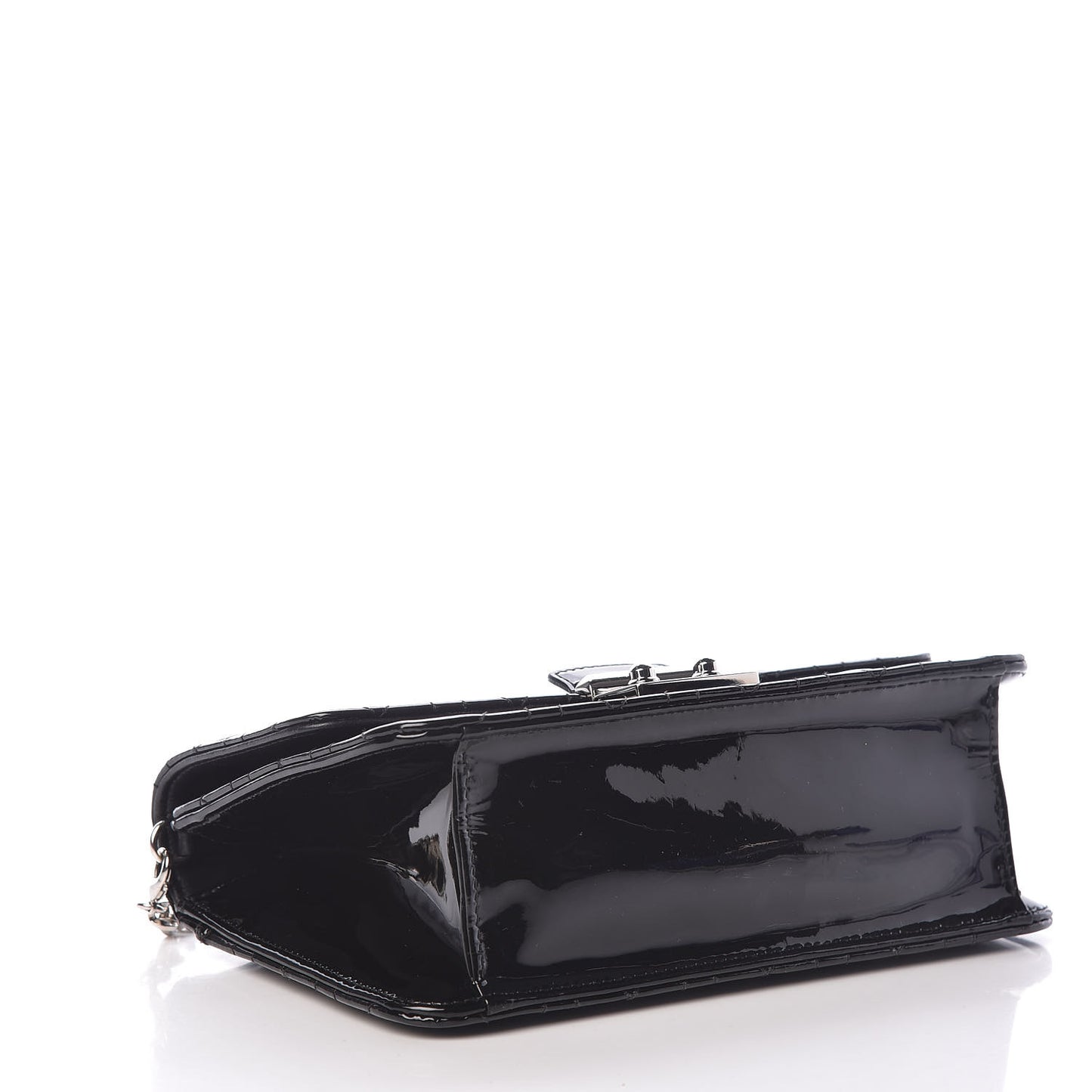 Patent Cannage Miss Dior Promenade Pouch Black