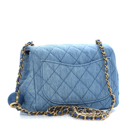 Chanel Denim Quilted Mini Pearl Crush Flap Blue 3 of 9
